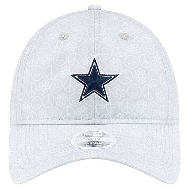 Women's New Era Silver Dallas Cowboys Smiley 9TWENTY Adjustable Hat