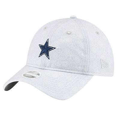 Women's New Era Silver Dallas Cowboys Smiley 9TWENTY Adjustable Hat