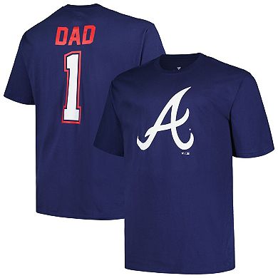 Men's Profile Navy Atlanta Braves Big & Tall #1 Dad T-Shirt