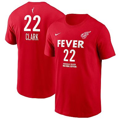 Unisex Nike Caitlin Clark Red Indiana Fever 2024 WNBA Draft Rebel Edition Player Name & Number T-Shirt