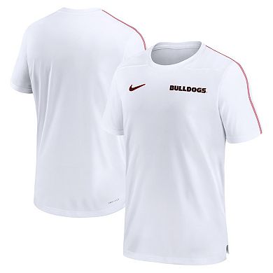 Men's Nike White Georgia Bulldogs 2024 Sideline Coach Performance Top