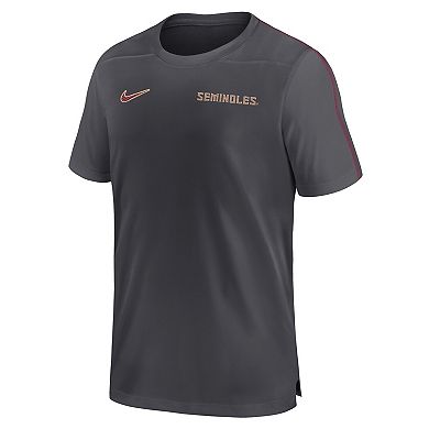 Men's Nike Anthracite Florida State Seminoles 2024 Sideline Coach Performance Top