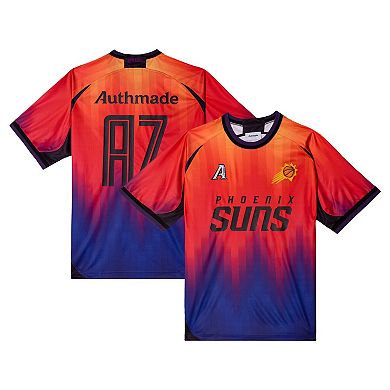Men's Authmade x NBA Orange Phoenix Suns Soccer Kit Fashion Jersey