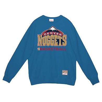 Men's Mitchell & Ness Blue Denver Nuggets Hardwood Classics Vintage Pullover Sweatshirt