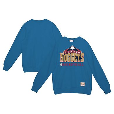 Men's Mitchell & Ness Blue Denver Nuggets Hardwood Classics Vintage Pullover Sweatshirt