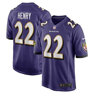 Men's Nike Derrick Henry Purple Baltimore Ravens Game Player Jersey