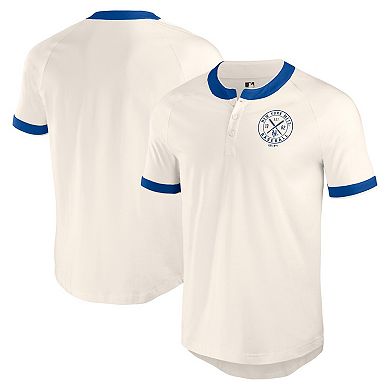 Men's Darius Rucker Collection by Fanatics White New York Mets Henley Raglan T-Shirt