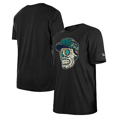 Men's New Era Black Seattle Mariners Sugar Skulls T-Shirt