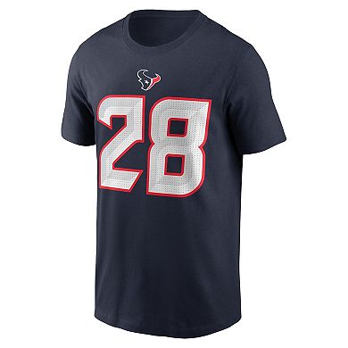 Men's Nike Joe Mixon Navy Houston Texans Player Name & Number T-Shirt