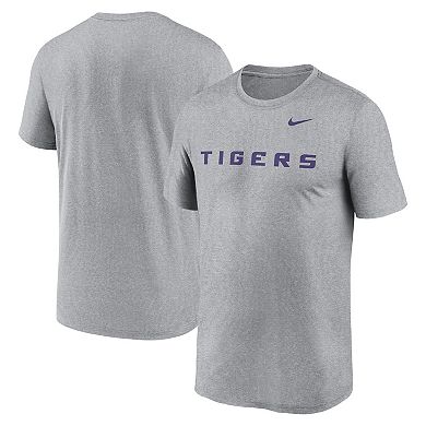 Men's Nike Heather Gray LSU Tigers Primetime Legend Wordmark T-Shirt