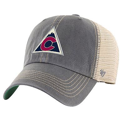Men's '47 Charcoal/Cream Colorado Avalanche Core Trawler Clean-Up Trucker Adjustable Hat