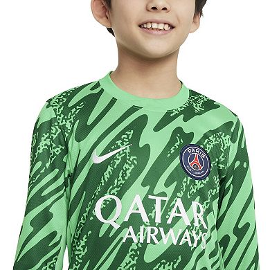 Youth Nike  Green Paris Saint-Germain 2024/25 Goalkeeper Replica Stadium Long Sleeve Jersey