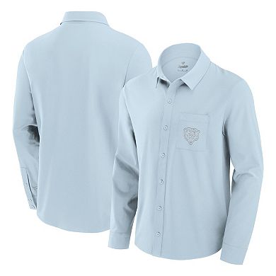 Men's Fanatics Signature Light Blue Chicago Bears Front Office Long Sleeve Button-Up Shirt