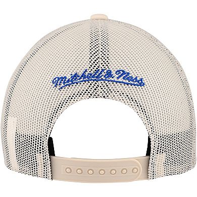 Men's Mitchell & Ness Cream Philadelphia 76ers Trucker Adjustable Hat