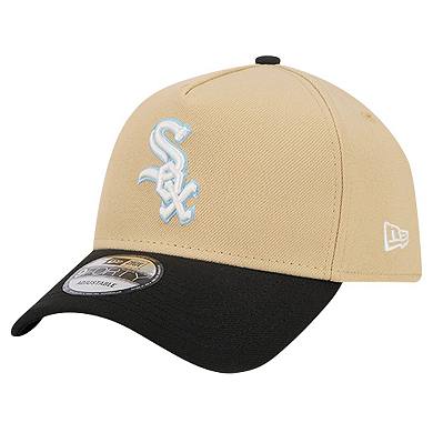 Men's New Era Cream/Black Chicago White Sox City Sidepatch A-Frame 9FORTY Adjustable Hat