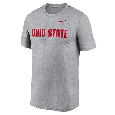 Men's Nike Heather Gray Ohio State Buckeyes Primetime Legend Wordmark T-Shirt