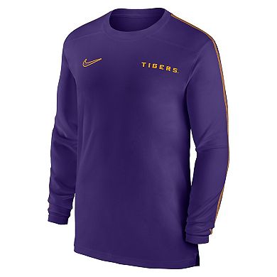 Men's Nike Purple LSU Tigers 2024 Sideline Coach UV Performance Long Sleeve T-Shirt