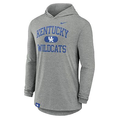 Men's Nike Heather Gray Kentucky Wildcats Blitz Hoodie Long Sleeve T-Shirt