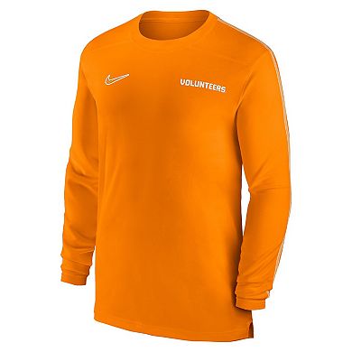 Men's Nike Tennessee Orange Tennessee Volunteers 2024 Sideline Coach UV Performance Long Sleeve T-Shirt