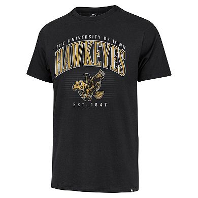 Men's '47 Black Iowa Hawkeyes Double Header Franklin T-Shirt