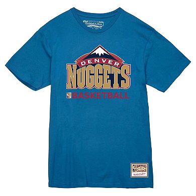 Men's Mitchell & Ness Blue Denver Nuggets Hardwood Classics Vintage T-Shirt