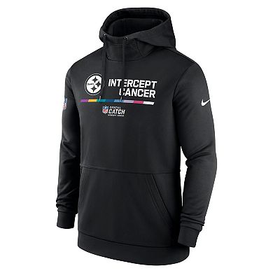 Men's Nike Black Pittsburgh Steelers NFL Crucial Catch Therma Performance Pullover Hoodie