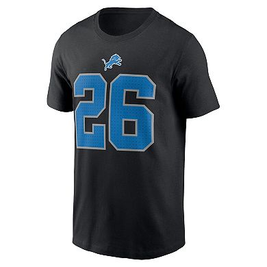 Men's Nike Jahmyr Gibbs Black Detroit Lions Name & Number T-Shirt