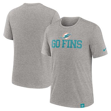 Men's Nike Heather Gray Miami Dolphins Blitz Tri-Blend T-Shirt