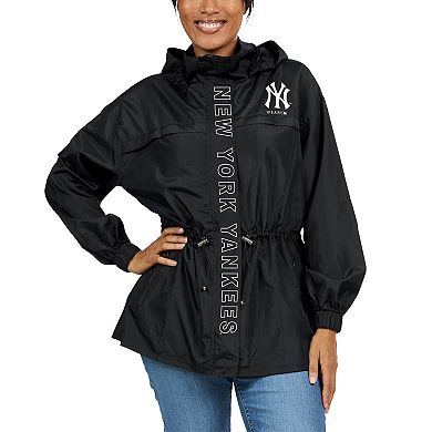 Women's WEAR by Erin Andrews Black New York Yankees Full-Zip Windbreaker Hoodie Jacket