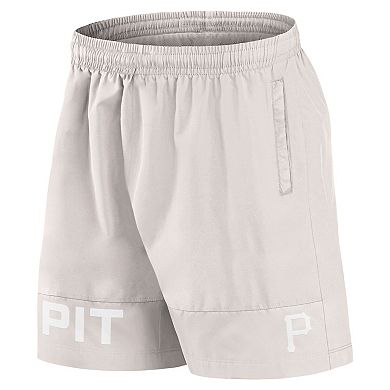 Men's Fanatics Signature Cream Pittsburgh Pirates Elements Swim Shorts