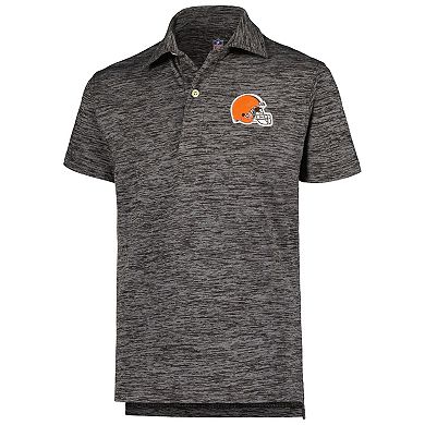 Youth Wes & Willy Charcoal Cleveland Browns Cloudy Yarn Polo