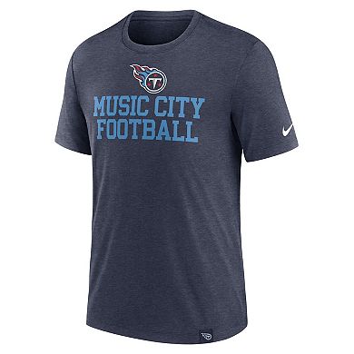 Men's Nike Heather Navy Tennessee Titans Blitz Tri-Blend T-Shirt