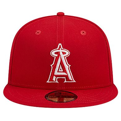 Men's New Era Red Los Angeles Angels Logo 59FIFTY Fitted Hat