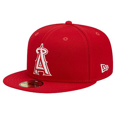 Men's New Era Red Los Angeles Angels Logo 59FIFTY Fitted Hat