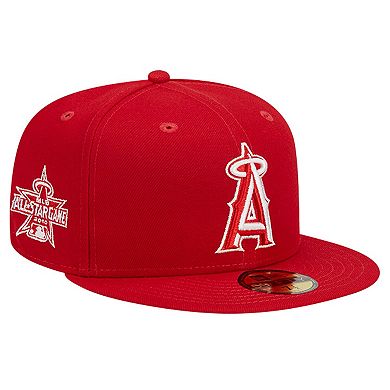 Men's New Era Red Los Angeles Angels Logo 59FIFTY Fitted Hat