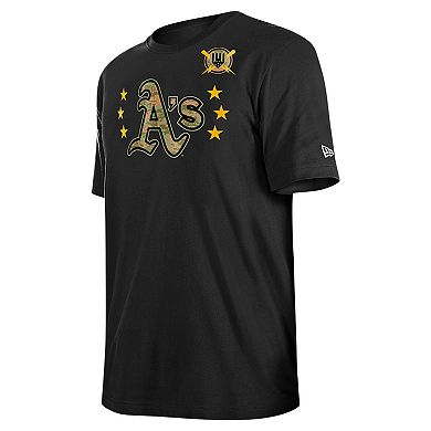 Men's New Era Black Oakland Athletics 2024 Armed Forces Day T-Shirt