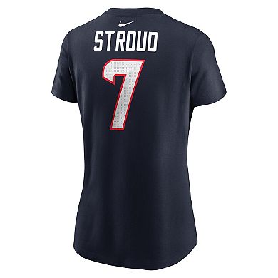 Women's Nike C.J. Stroud Navy Houston Texans Player Name & Number T-Shirt
