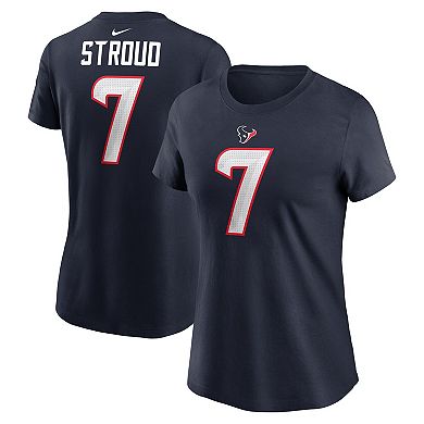 Women's Nike C.J. Stroud Navy Houston Texans Player Name & Number T-Shirt