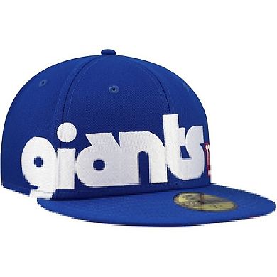 Men's New Era Royal New York Giants Checkered Undervisor 59FIFTY Fitted Hat