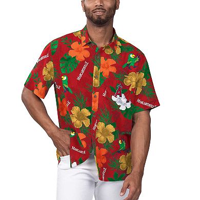 Men's Margaritaville Red Los Angeles Angels Island Life Floral Party Button-Up Shirt