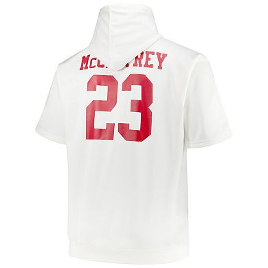Men's Fanatics Christian McCaffrey Cream San Francisco 49ers Big & Tall Short Sleeve Hoodie T-Shirt