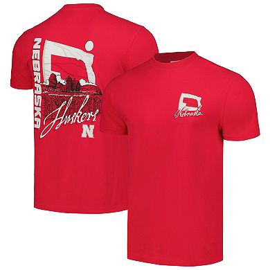 Unisex Scarlet Nebraska Huskers Hyper Local Farming Flag Skyline T-Shirt