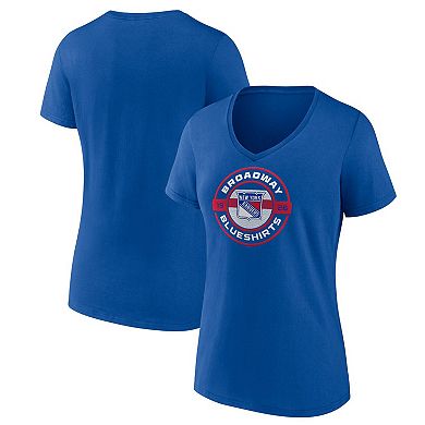 Women's Fanatics Blue New York Rangers Local A V-Neck T-Shirt