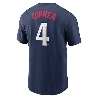 Men's Nike Carlos Correa Navy Minnesota Twins Fuse Name & Number T-Shirt