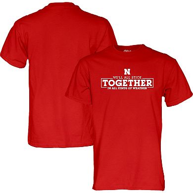 Unisex Scarlet Blue 84 Nebraska Huskers Together in All Kinds of Weather T-Shirt