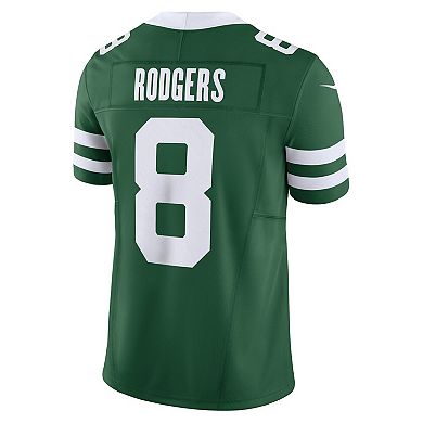 Men's Nike Aaron Rodgers Legacy Green New York Jets Vapor F.U.S.E. Limited Jersey