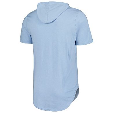Men's Majestic Threads Light Blue Chicago Cubs Tri-Blend Hoodie T-Shirt