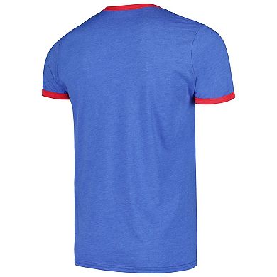 Men's Majestic Threads Royal Chicago Cubs Ringer Tri-Blend T-Shirt