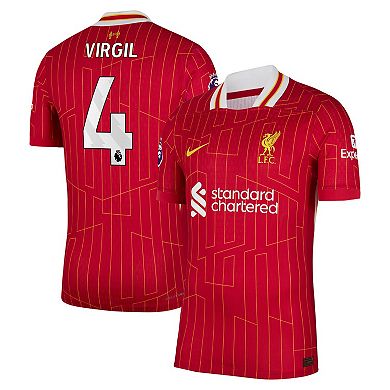 Men's Nike Virgil van Dijk Red Liverpool 2024/25 Home Authentic Player Jersey