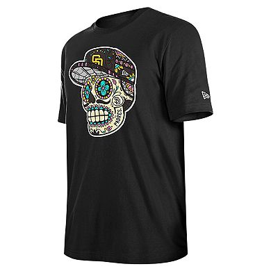 Men's New Era Black San Diego Padres Sugar Skulls T-Shirt